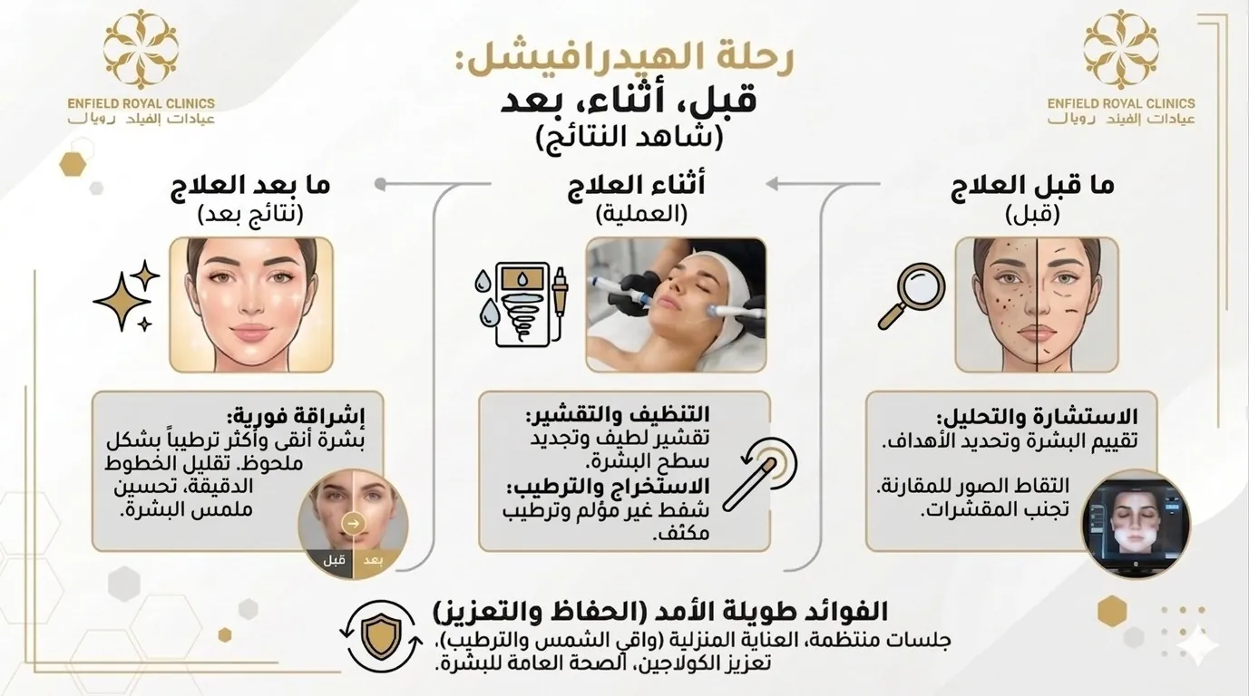 رحلة علاج هيدرا فيشل من الاستشارة إلى النتائج النهائية لبشرة نضرة