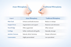 Difference between Asian Rhinoplasty Traditional Rhinoplasty 