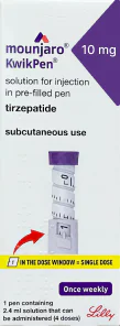 Mounjaro injection 10mg pre-filled pen (tirzepatide) for once-weekly use in Dubai