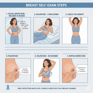 Breast slef exam tips.