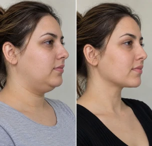 Before and After Double Chin Removal in Dubai