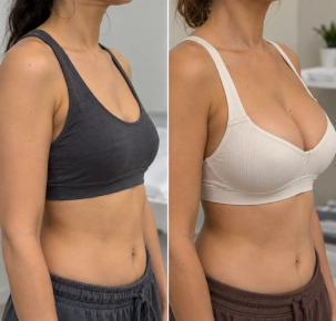 breast implant before and after pictures