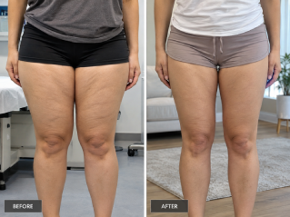 Inner and outer thigh liposuction Before And After